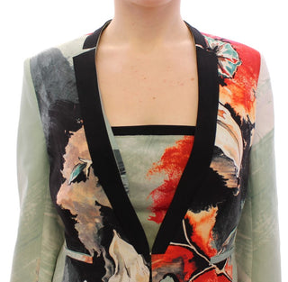 Elegant Silk Blend Multicolor Blazer