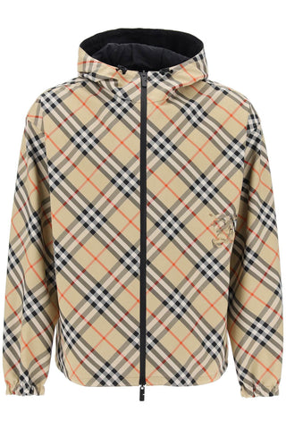 Reversible Check Hooded Jacket With