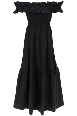 Flared Midi Dress With Off-should