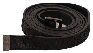 Chic Black Leather Fashion Belt With Metal Buckle