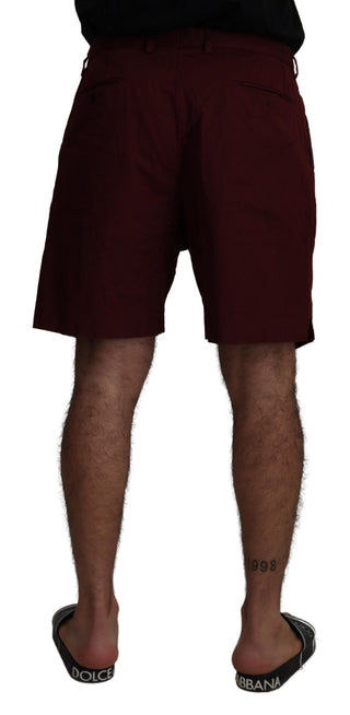 Elegant Maroon Cotton Blend Shorts