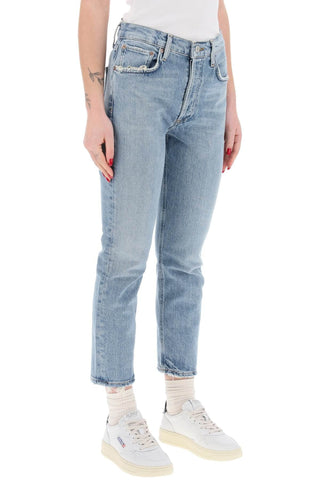 Agolde Earrings high-waisted straight cropped jeans in the