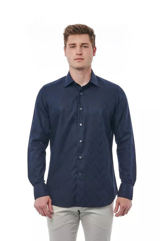 Bagutta Clothing Blue / M Elegant Blue Italian Cotton Shirt for Men