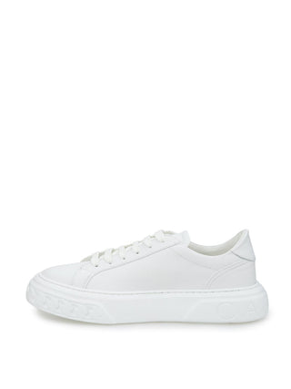 Casadei Shoes White / EU38/US8 Elevated White Nappa Leather Off-Road Sneakers