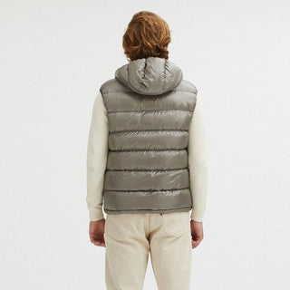 Centogrammi Clothing Reversible Goose Down Hooded Vest in Gray