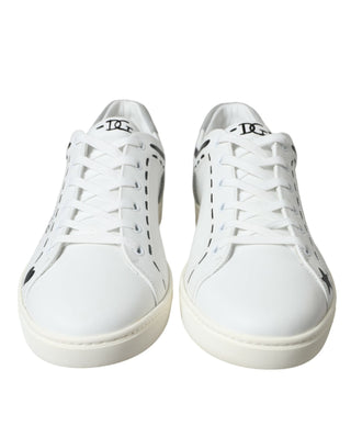 Dolce & Gabbana Men Elegant White Calfskin Leather Sneakers