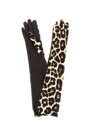 Dries Van Noten Earrings Mixed colours / m leopard-print calf hair gloves