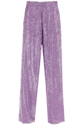 Dries Van Noten Earrings Purple / 36 puvis sequined pants