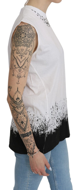 Dsquared² Clothing White / IT44|L / Material: 100% Cotton Chic Sleeveless Cotton Crew Neck Top