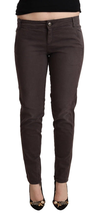 Ermanno Scervino Clothing Brown / W29 / Material: 97% Cotton 3% Elastane Chic Brown Low Waist Skinny Pants