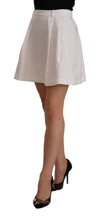 Ermanno Scervino Clothing White High Waist A-line Mini Cotton Skirt