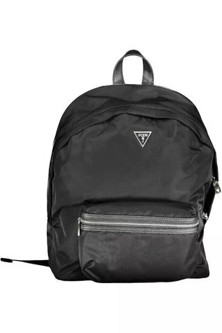 Guess Jeans Bags Black Sleek Black Nylon Backpack with Laptop Compartment