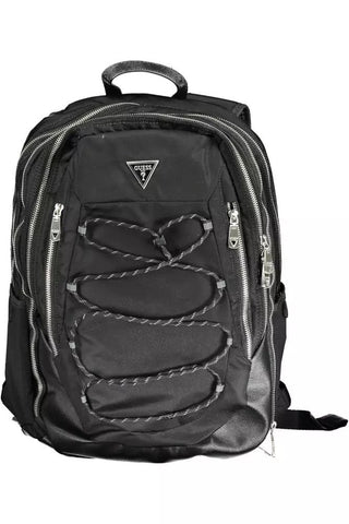 Guess Jeans Bags Black Sleek Urban Backpack with Laptop Space