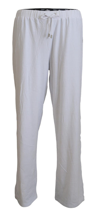 John Galliano Clothing White Cotton Logo Loose Men Pants