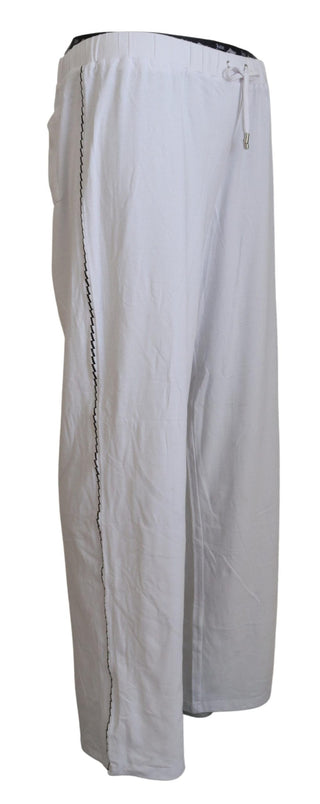 John Galliano Clothing White Cotton Logo Loose Men Pants