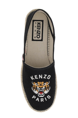Kenzo Earrings canvas espadrilles with logo embroidery