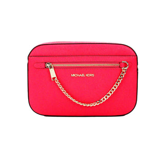 Michael Kors Bags Jet Set East West Electric Pink Leather Zip Chain Crossbody Bag