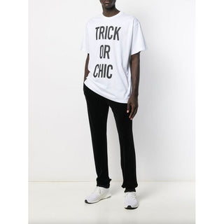 Moschino Couture Clothing Chic White Cotton Tee with Signature Print