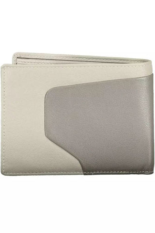 Piquadro Bags Gray Sleek Bi-Fold Leather Wallet with RFID Block