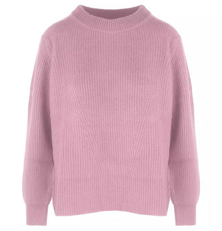 Chic Ribbed Wool-cashmere Crew Neck Sweater