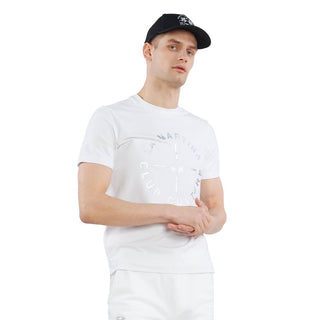 Elegant White Printed Jersey T-shirt