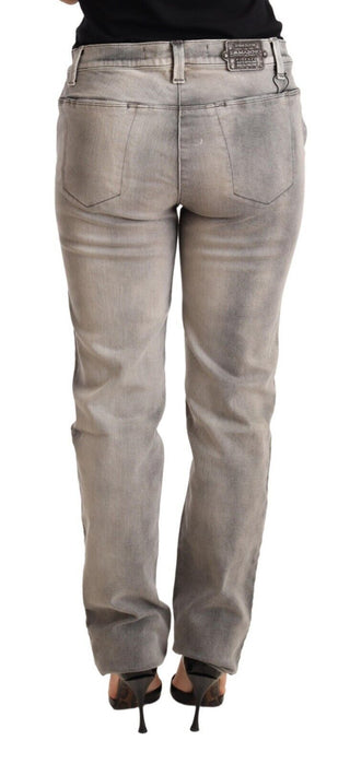 Chic Gray Washed Low Waist Skinny Jeans