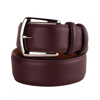 Elegant Saffiano Calfskin Leather Belt